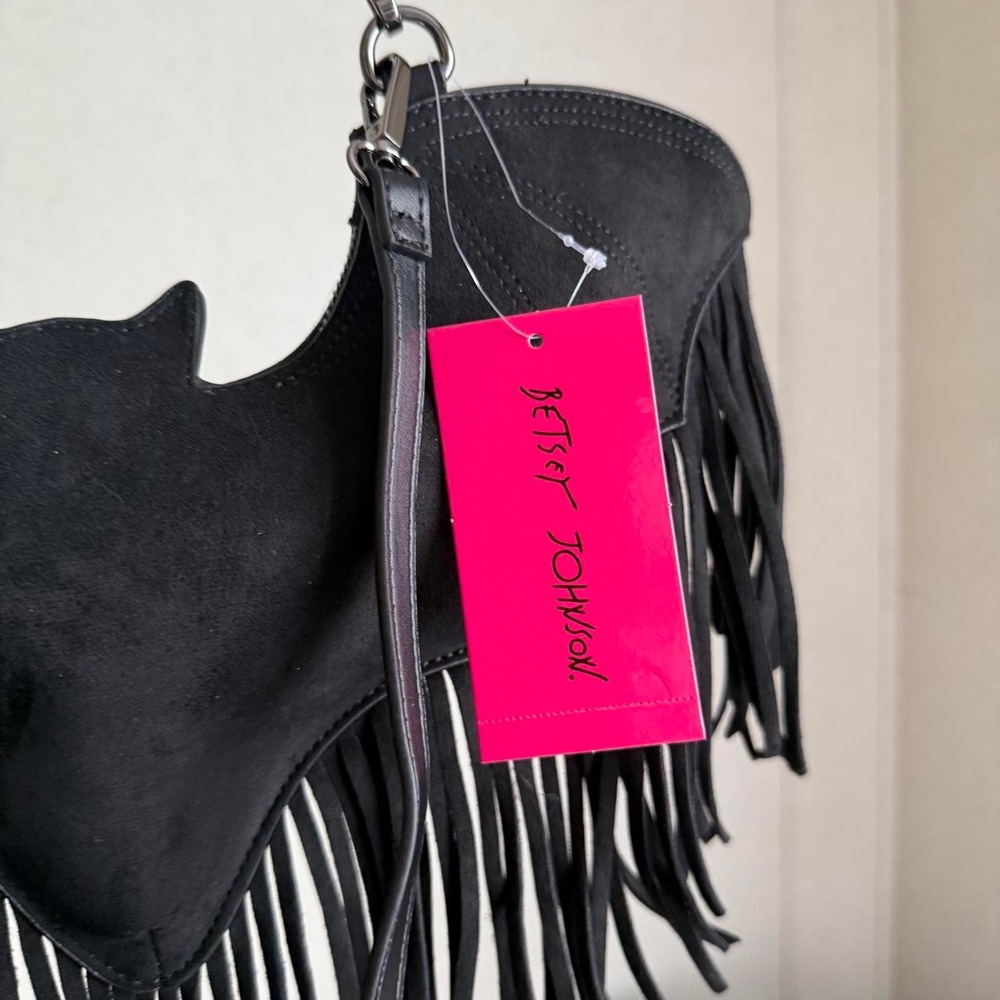 Betsy Johnson viral bat purse Halloween fringe - Picture 5 of 10
